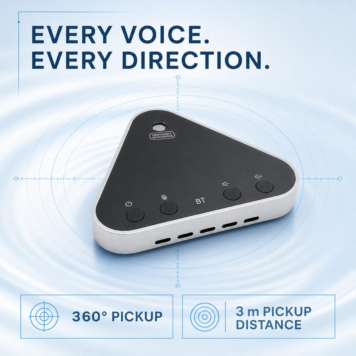 Altavoz para Conferencias AiooTisu Bluetooth 5.0 USB-C 360° Reducción de Ruido AI para Reuniones