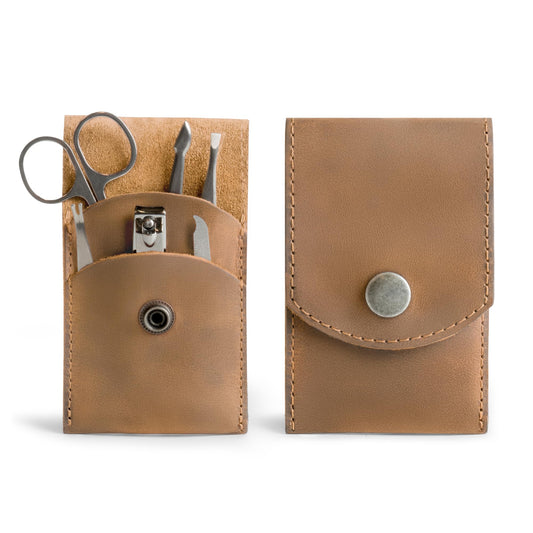 Hide & Drink Estuche doble para cortauñas, Belleza y cuidado personal, Viajero y nómada, Estuche de aseo, Artículos esenciales para el hogar y los viajes, Almacenamiento de kit de manicura, Hoja de gr