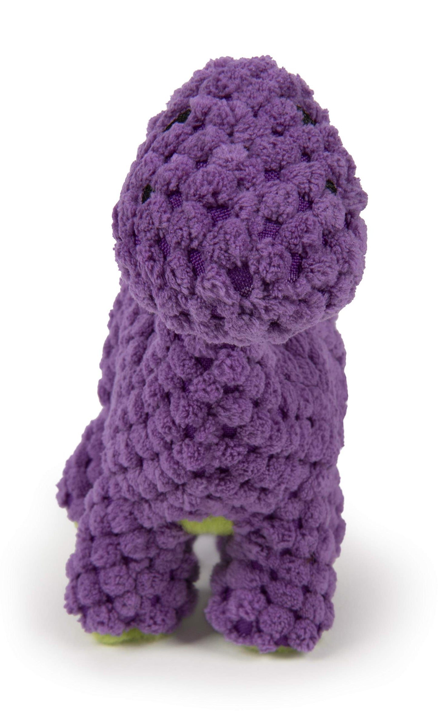 goDog Checkers Just for Me Dinos Bruto Juguete de Peluche chirriante para Perro, tecnología de protección masticable, Morado, Mini