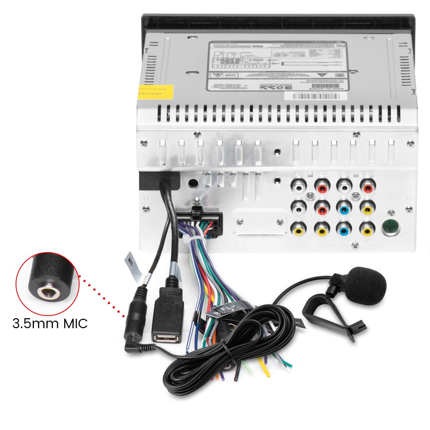 Weishan - Micrófono de coche de 3,5 mm de 15 pies de repuesto para Boss JVC Sony Pioneer unidad principal de vehículo habilitada para radio estéreo CD GPS DVD con adaptador de 2,5 mm