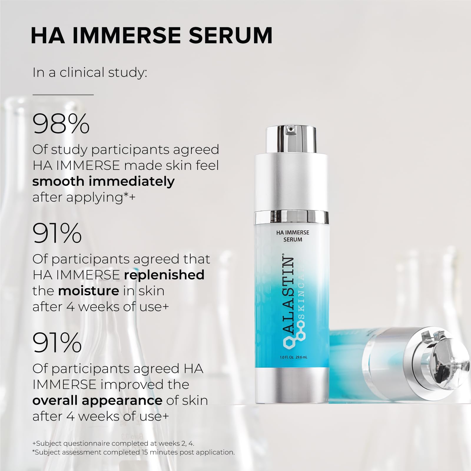 Suero facial hidratante con ácido hialurónico para piel radiante y brillante - ALASTIN Skincare IMMERSE (1 oz)