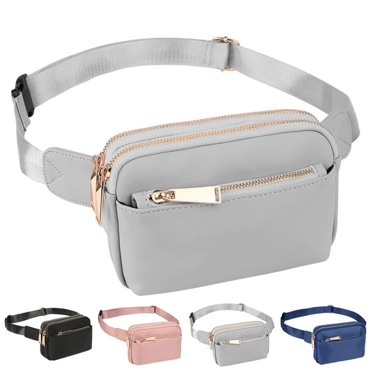 Cangurera Deportiva Mujer, Riñoneras para Mujeres y Hombres Ligera e Impermeable, Cangurera Deportiva Ultra Ligera Cinturón para Corredores, Bolsa de Cintura para Correr Portador de Teléfono(Gris)