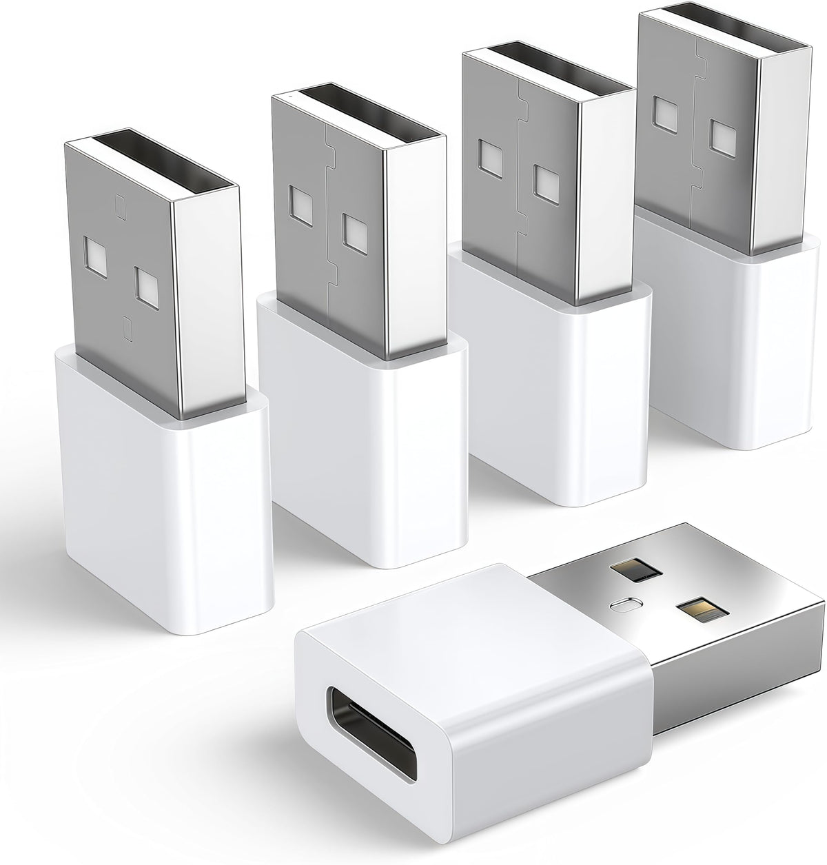 Adaptador USB a USB-C Paquete de 5 para iPhone y Samsung