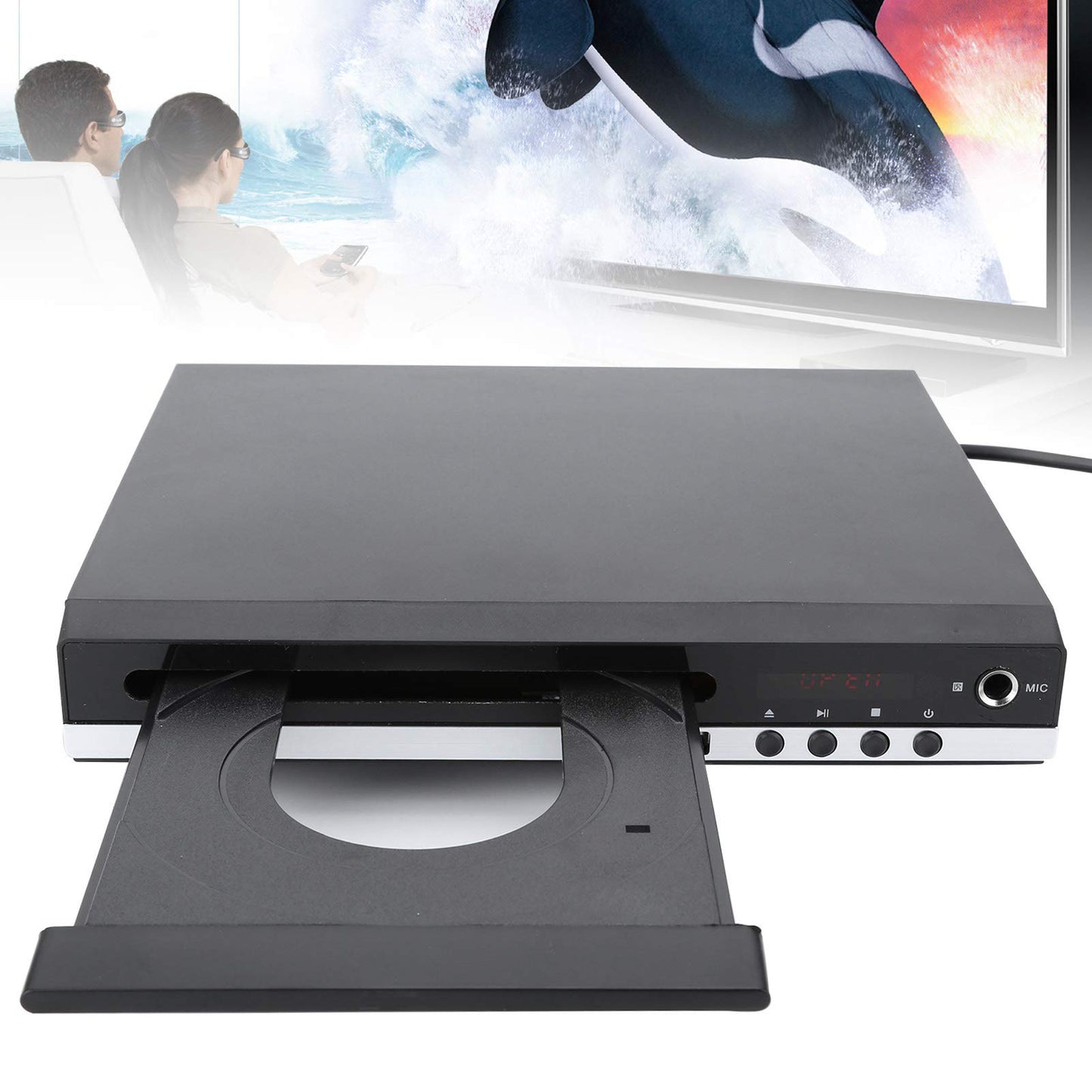 Reproductor de DVD Multimedia S erounder Negro con Salida 1080P y USB para Entretenimiento en el Hogar