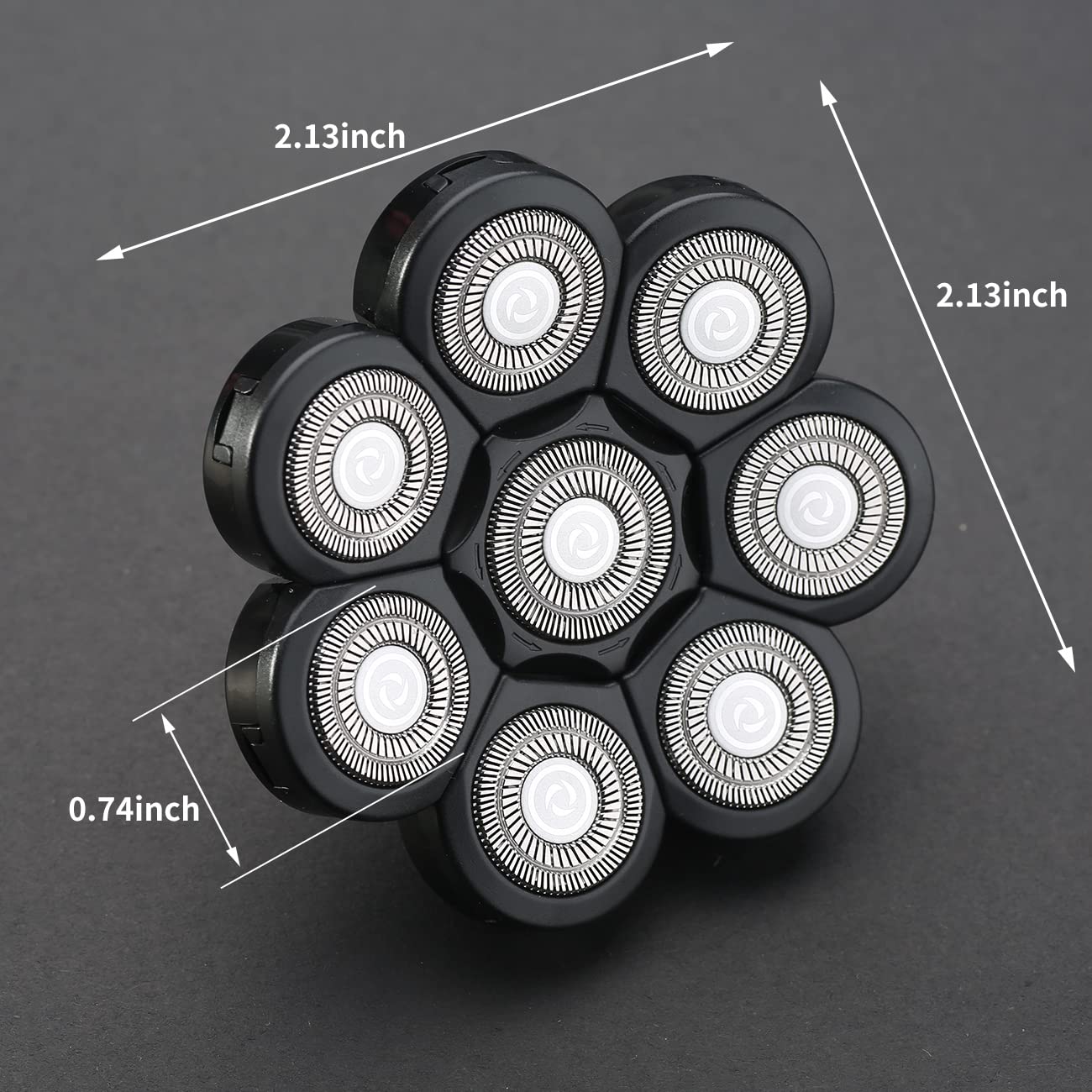 Cabezales de repuesto para afeitadora eléctrica de 8 cuchillas de afeitadora de cabeza de afeitadora de cabeza universal de repuesto para afeitadora eléctrica para freedDOM GROOMING (8D negro)
