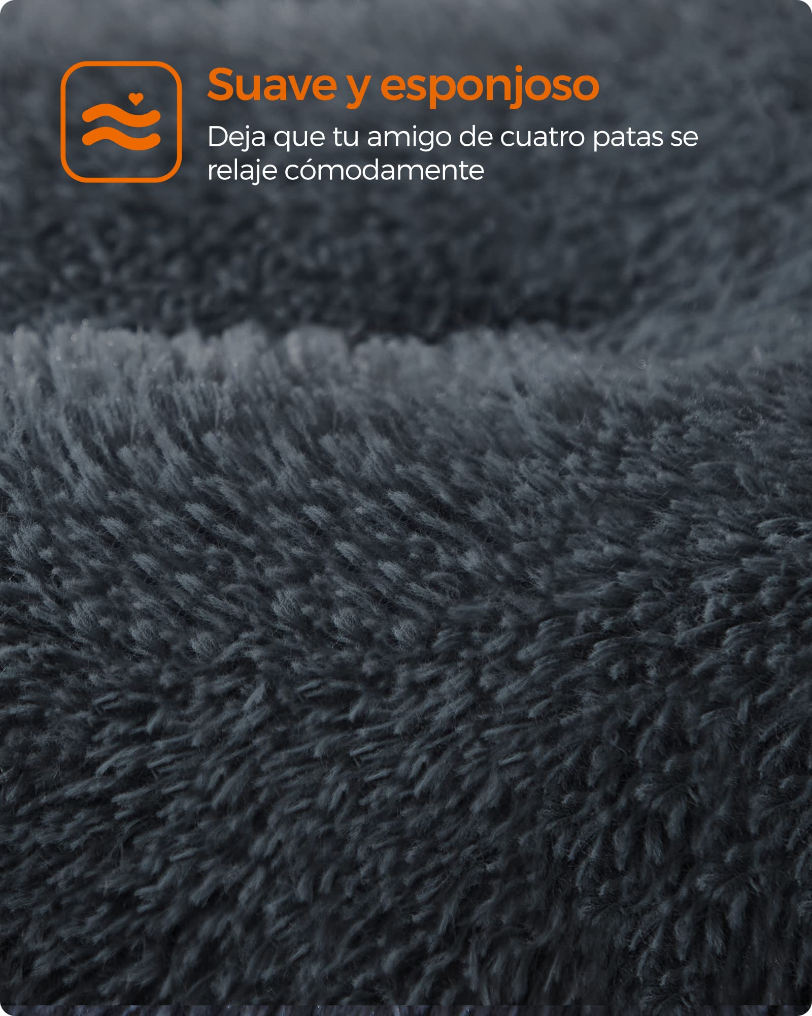 Feandrea Cama para Perros, Sofá para Mascotas, 110 x 73 cm, Lavable a Máquina, con Cojín, Gris Oscuro MPGW203G02