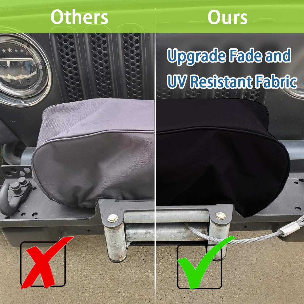 Funda de cabrestante impermeable, resistente 600D transpirable tela Oxford a prueba de polvo, compatible con la mayoría de cabrestantes eléctricos de 850-17000 libras, interior/exterior - (21.5 x 9.5 x 7.5 pulgadas)