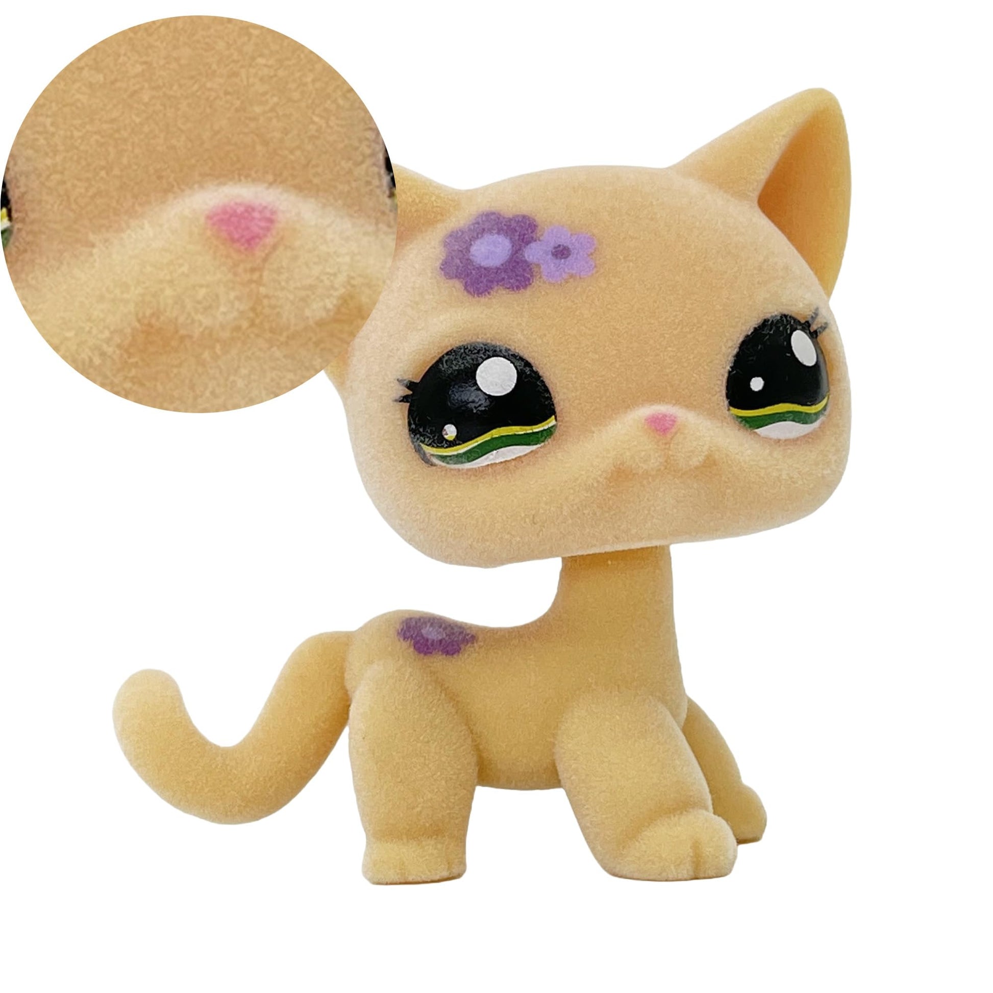 LPSCB - Juguete hecho a medida para tienda de mascotas, figura de animal borrosa, pelo corto, gato, perro, collie, perro salchicha, gran dane Cocker Spaniel (amarillo #1962)