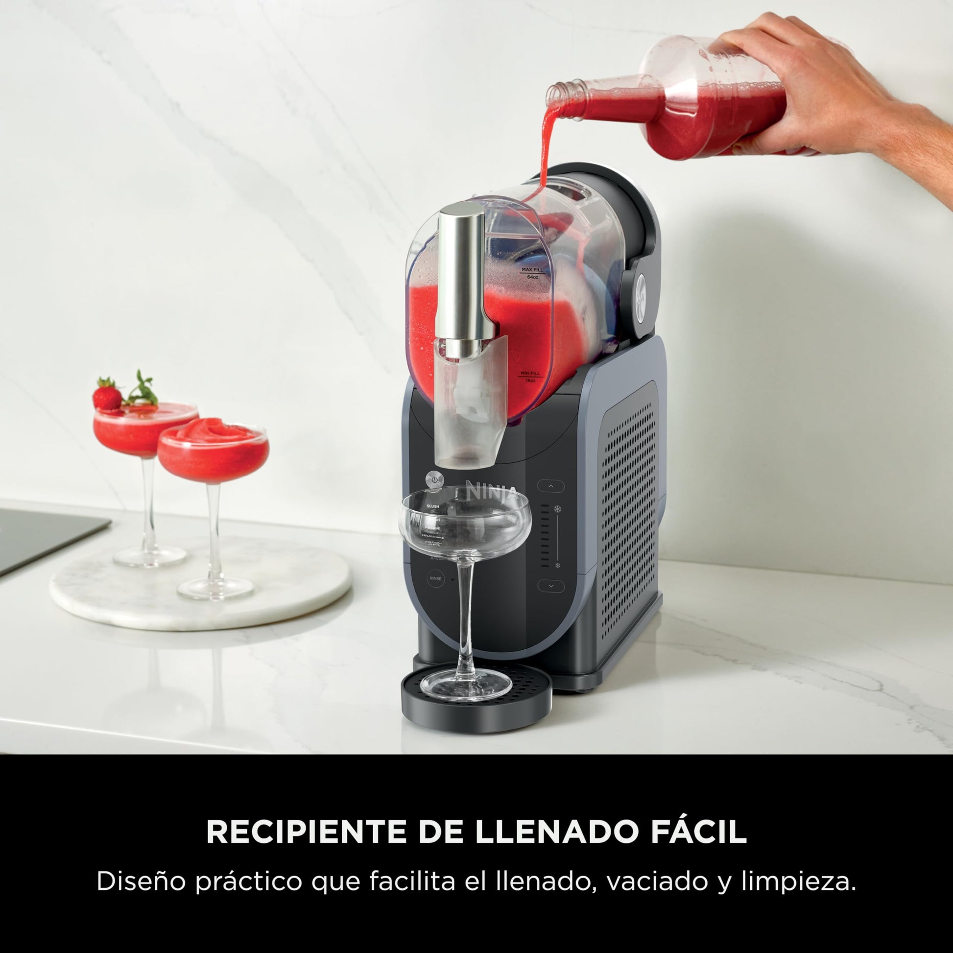 Máquina de Bebidas Congeladas Ninja Negro con Tecnología RapidChill y 5 Programas Automáticos