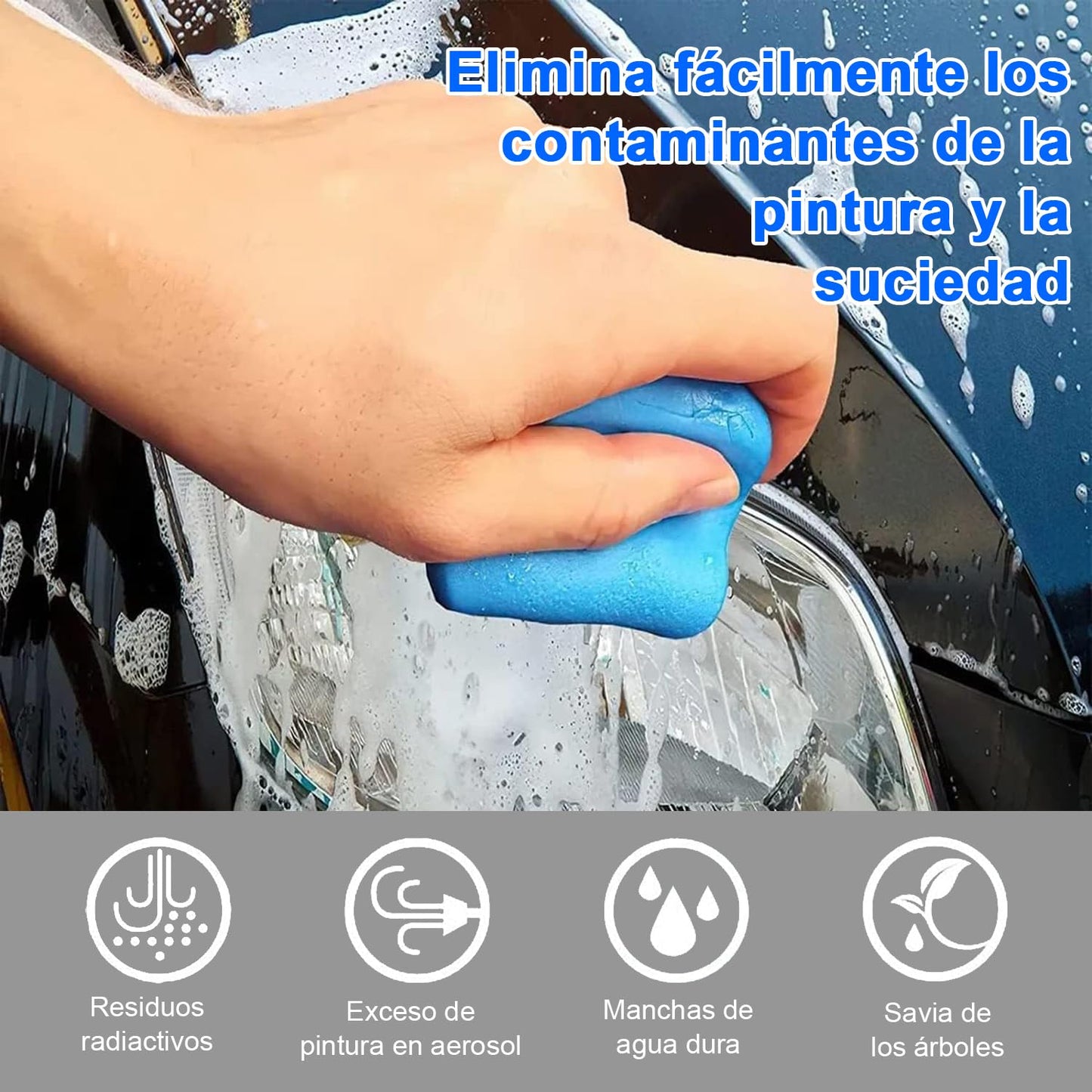 Arcilla Para Auto Car Magic Azul Reutilizable Sin Arañazos Para Limpieza De Detalles De Coche