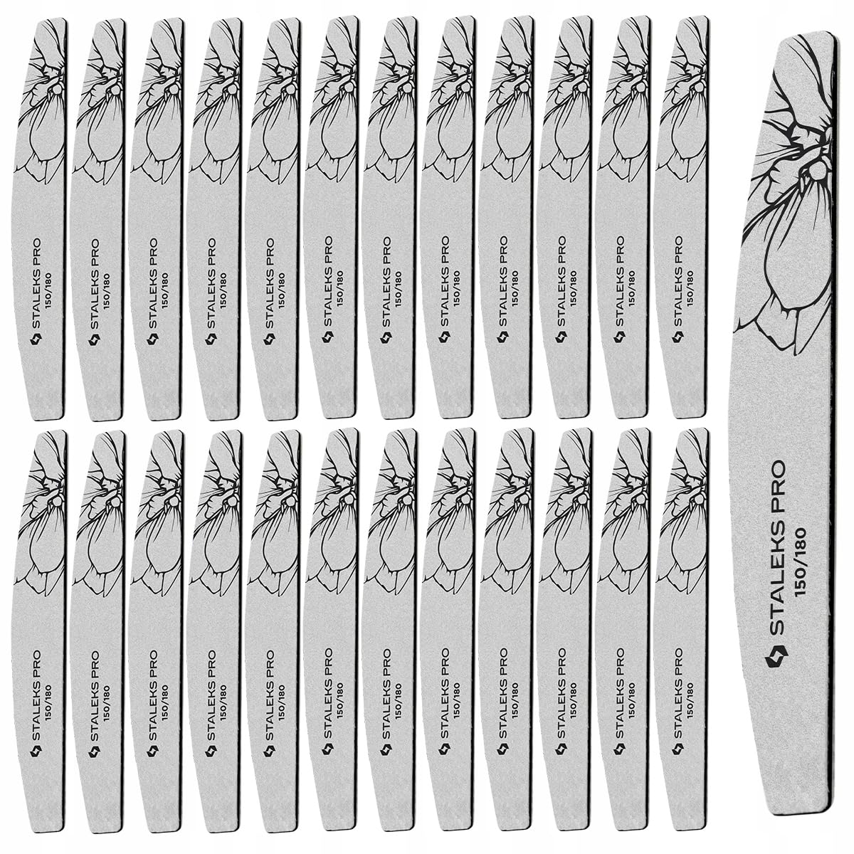 STALEKS EXPERT NFE-40-150/180-25 - Lima de uñas (doble cara, grano 150/180 g, capa fina de espuma, 25 unidades)