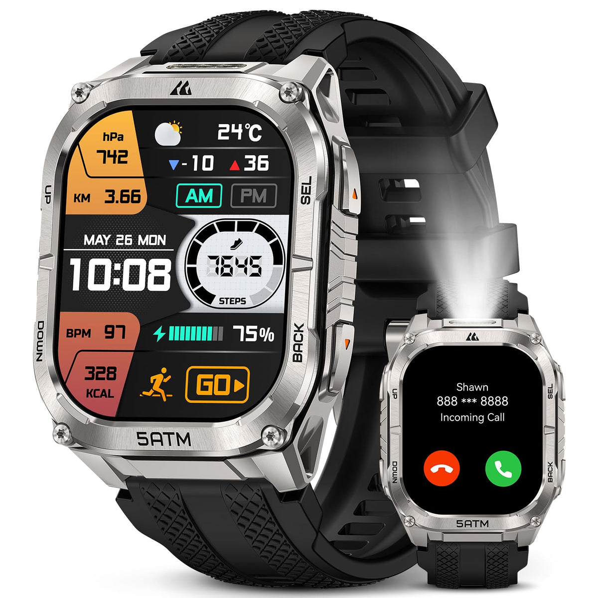 Reloj Inteligente KOSPET TANK M4C Negro AMOLED GPS Bluetooth para iOS y Android