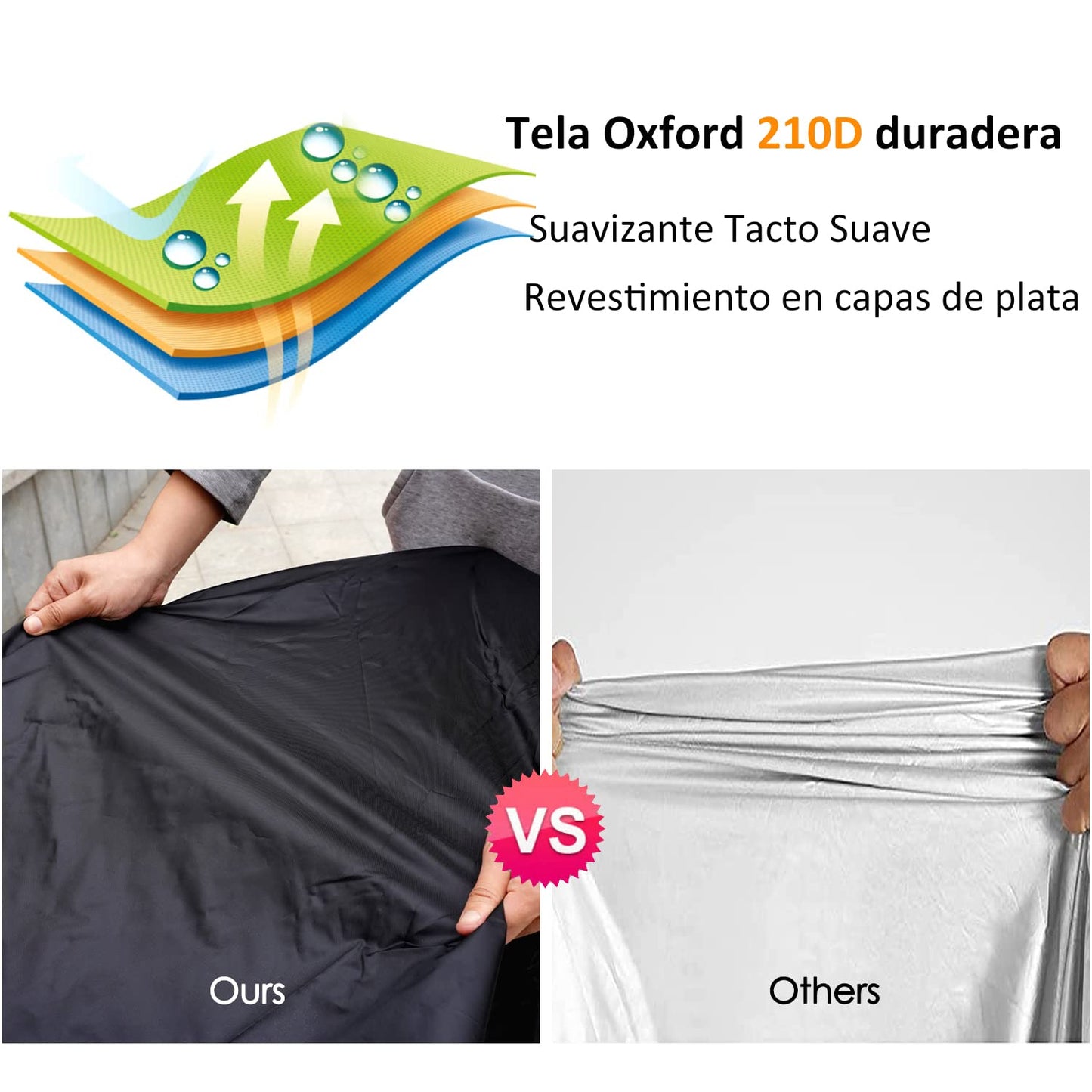 HomeChi Funda para Motocicleta, Impermeable para Motocicletas, Vehículos, Protección Universal contra la Intemperie contra el Polvo UV Reflectante con Orificios Bloqueo para Motocicletas y Cruceros