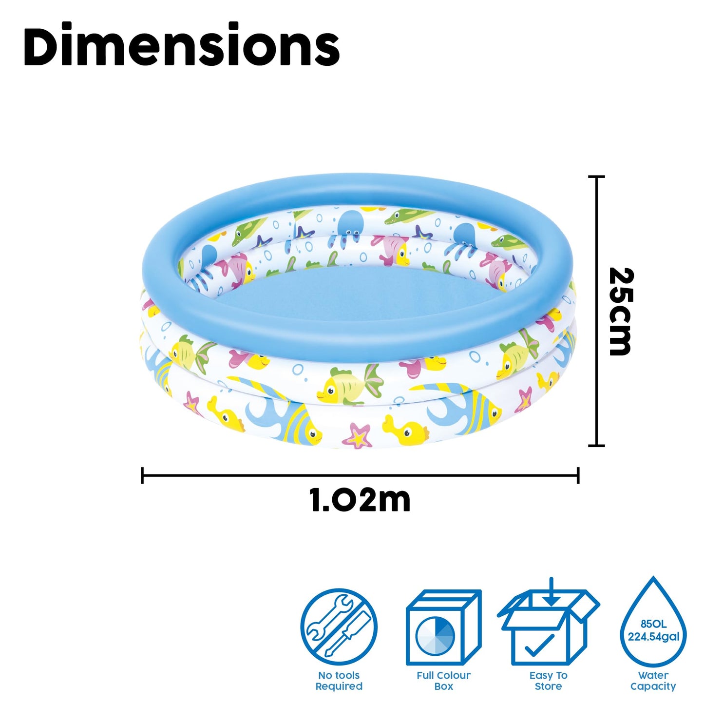 Piscina Infantil Ocean Life 100cm