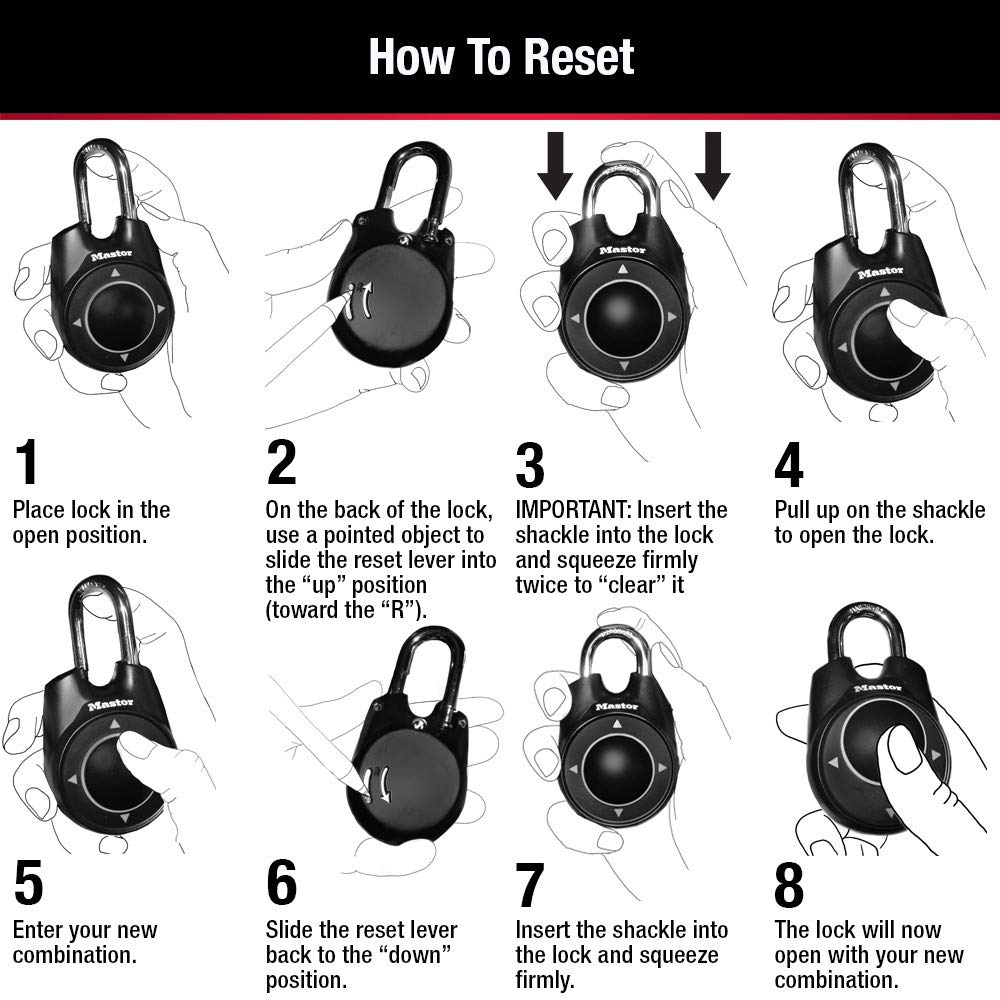 Candado de Combinación de Dial de Velocidad Master Lock Varios Colores 1 Paquete
