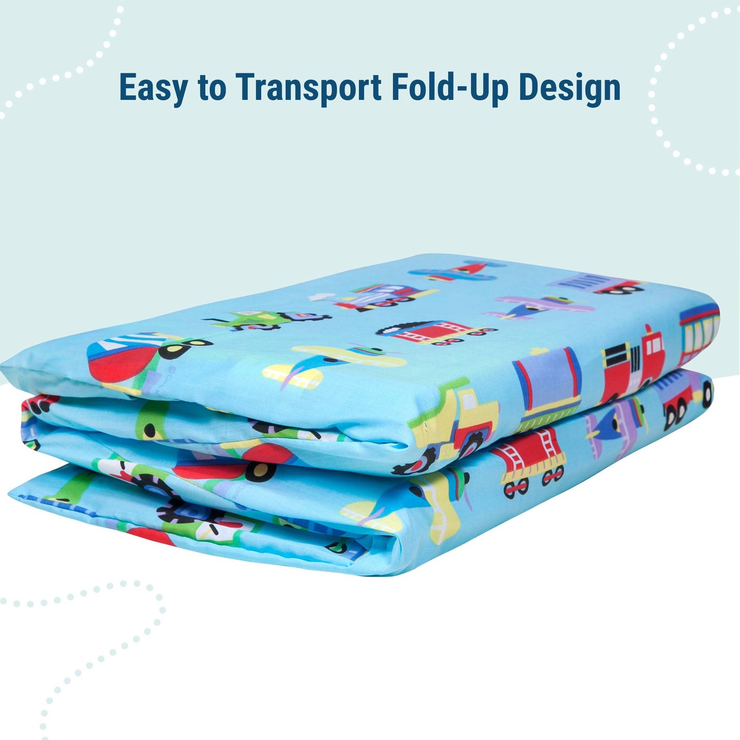 Wildkin - Funda de algodón para Siesta para niños, Suave, Cosida y Duradera y se Adapta a Alfombrillas de Vinilo de 1.5 Pulgadas, Trenes, Aviones y Camiones