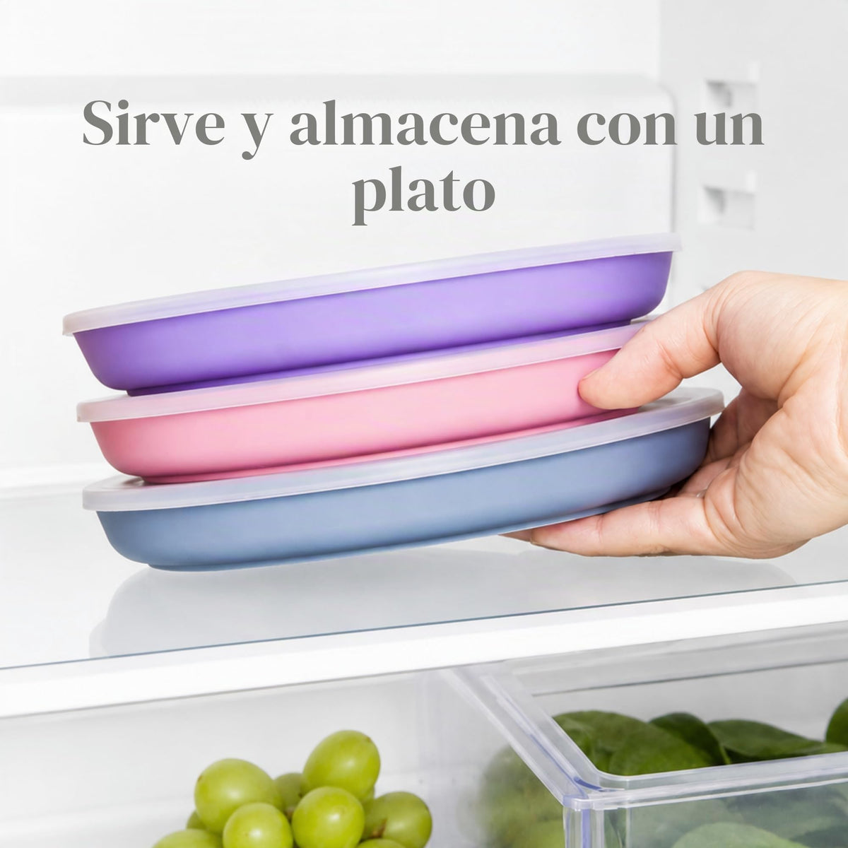 WeeSprout Platos para bebés y niños pequeños con tapas, aptos para microondas y lavaplatos, platos de silicona 100% de grado alimenticio, tapas de plástico duro, paquete de 3