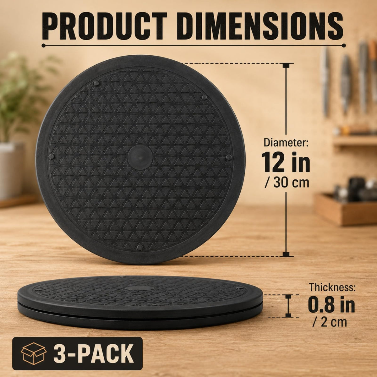 Pack de 3 Lazy Susan RHBLME Negro