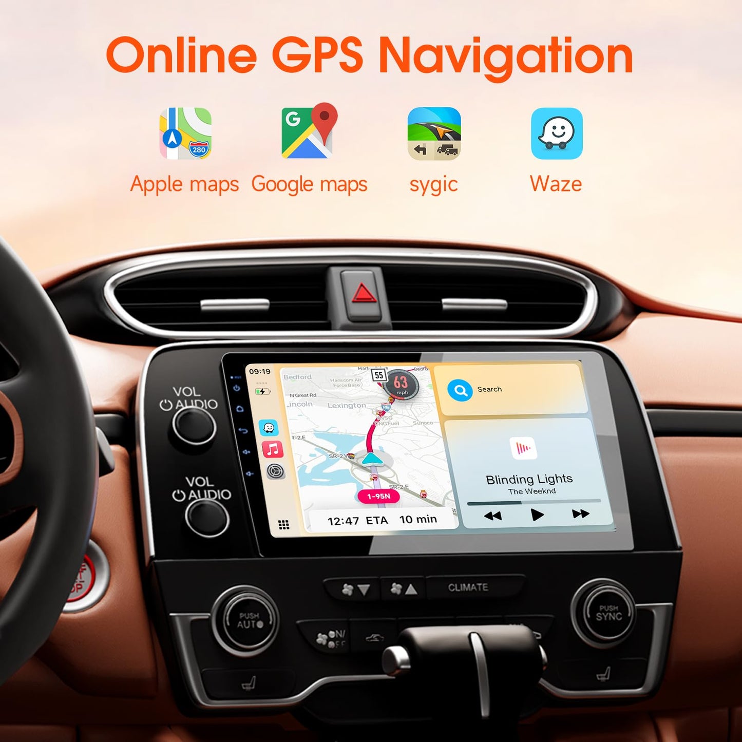 Haudio Estéreo de coche doble din, visualización táctil HD de 10.1 pulgadas con Apple Carplay y Android Auto, enlace espejo, Bluetooth 5.4, SWC, subwoofer, 5.1 CHN, cámara de respaldo, 4+64 GB