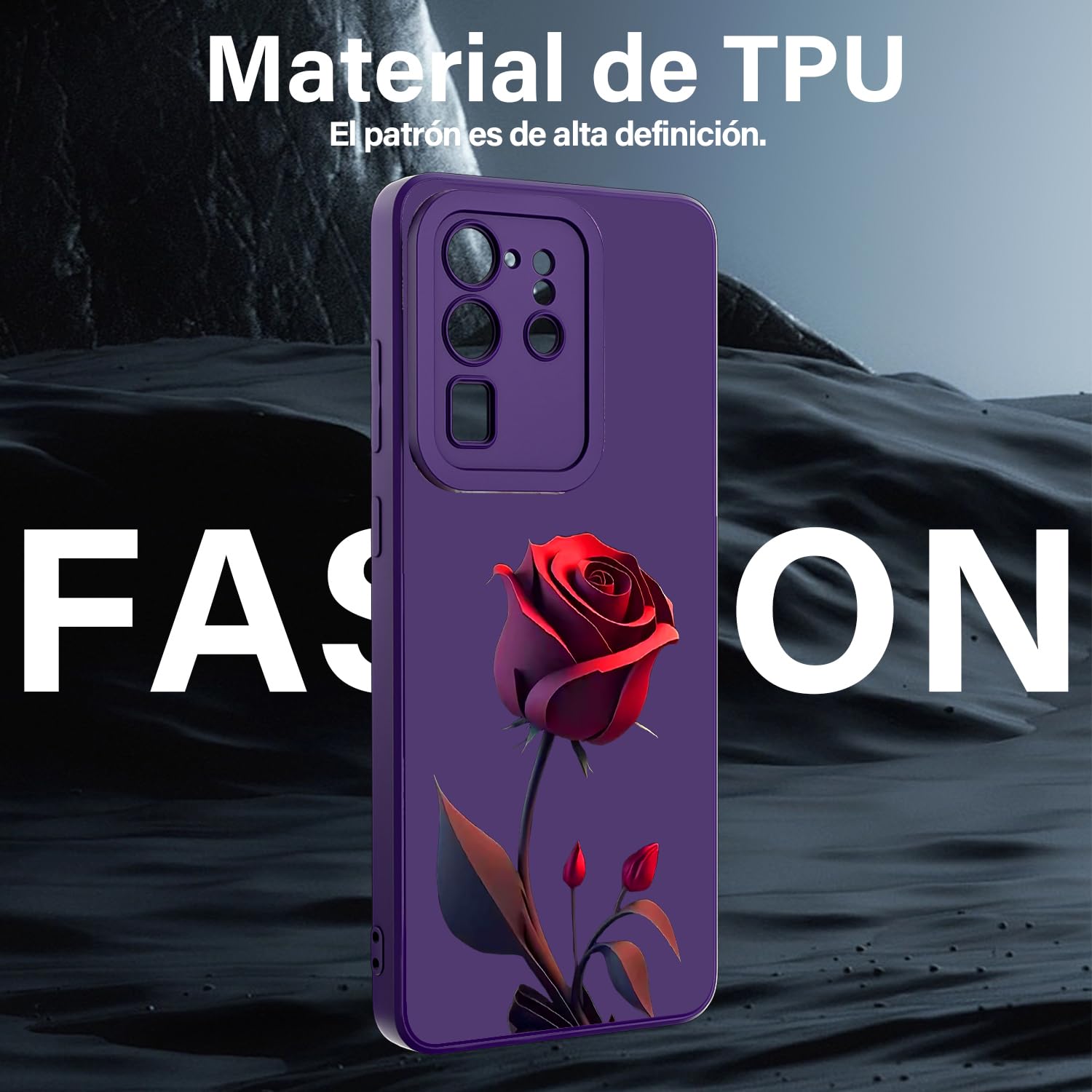 Threehao Funda para Samsung Galaxy S20 Ultra Case Uso Rudo, Ultra Delgado Flexible Silicona Púrpura Carcasa con Aesthetic Dibujos Flores, Antigolpes Anti-arañazos Protectora