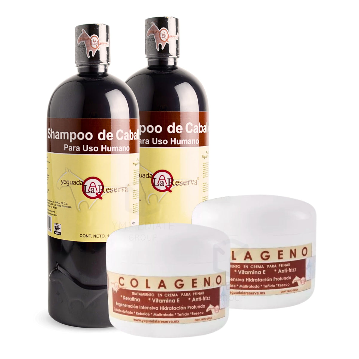 Shampoo Yeguada La Reserva Negro con Colágeno y Crema con Keratina para Cabello