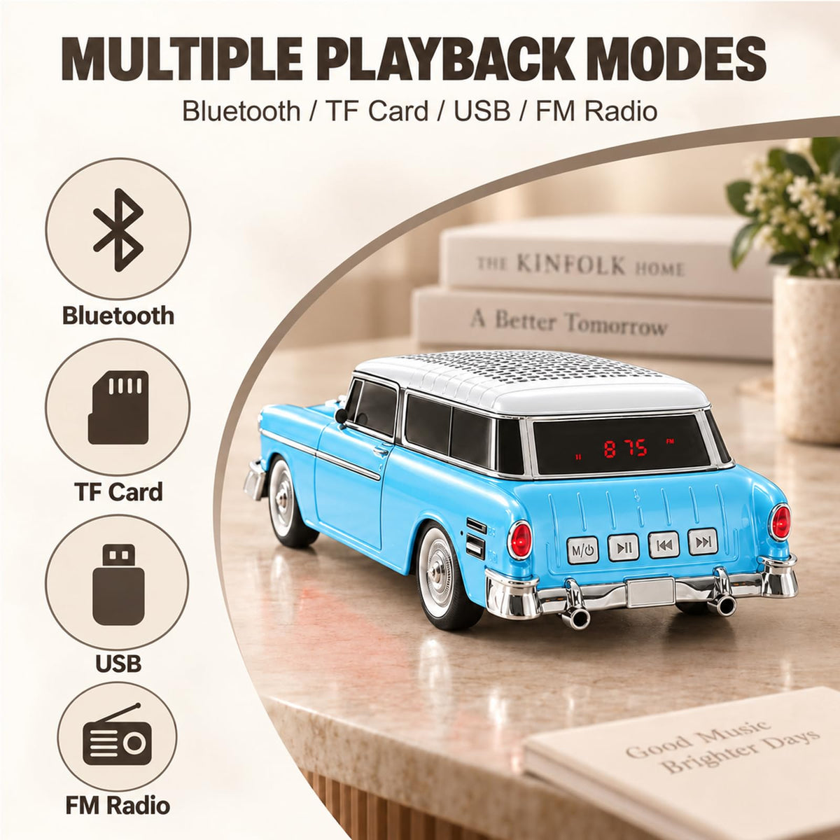 Altavoz Bluetooth WSTER Azul Station Wagon Classic