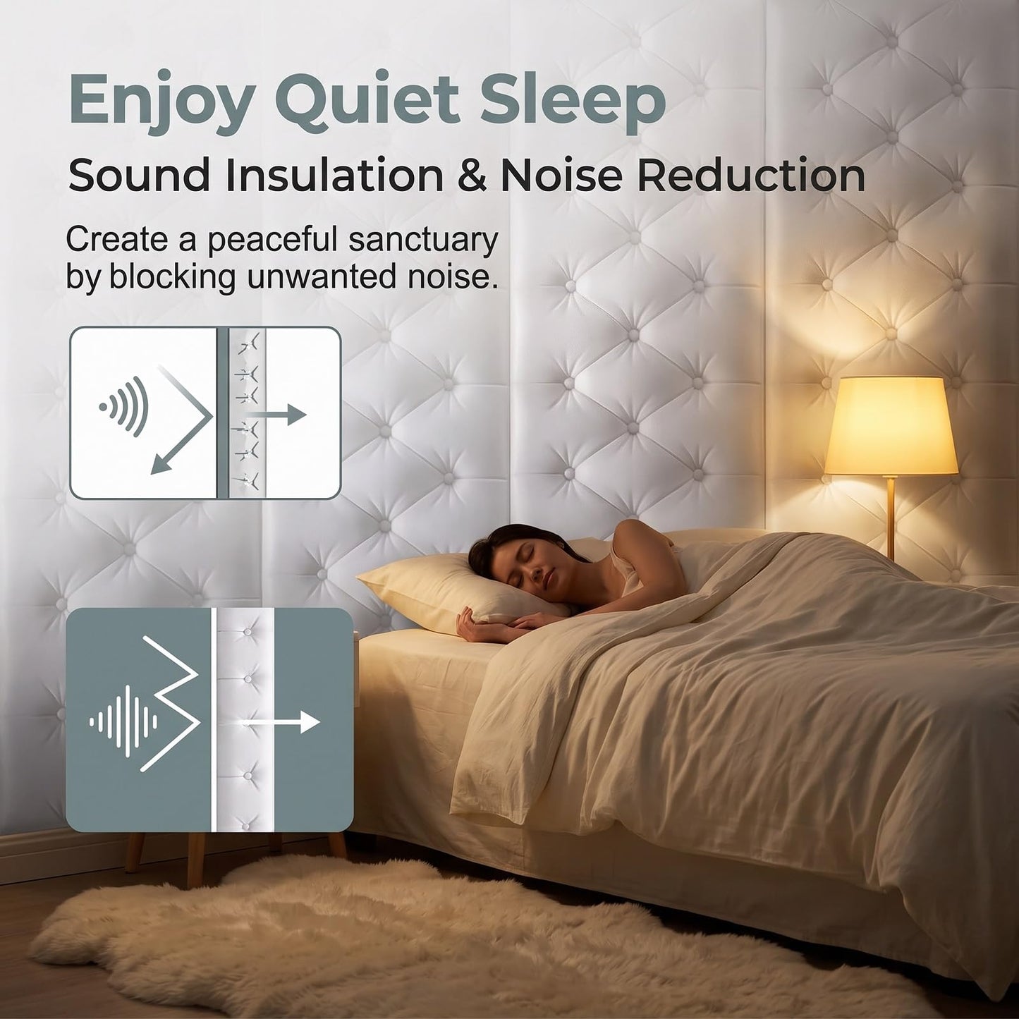 LIANTIAN Acolchado de Pared para niños, Acolchado tapizado para Cuna con adherencia Segura, Adhesivo Protector anticolisión para Pared para Dormitorio o Sala de Juegos(White,70 * 35 cm)