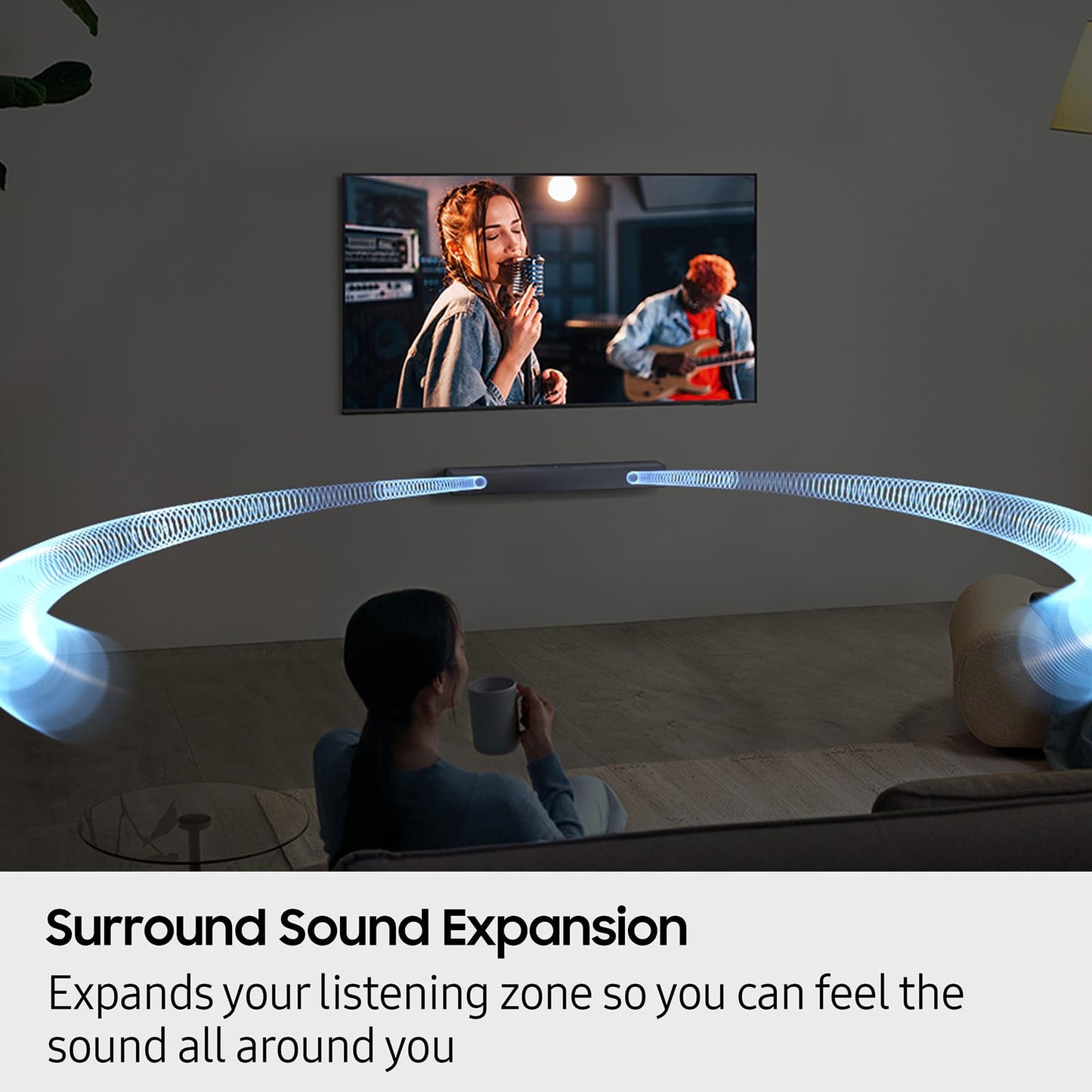 SAMSUNG Barra de Sonido Serie B HW B400F 2.0 ch con subwoofer Integrado (Modelo 2025) un Control Remoto, expansión de Sonido Envolvente, Modo de Mejora de Voz