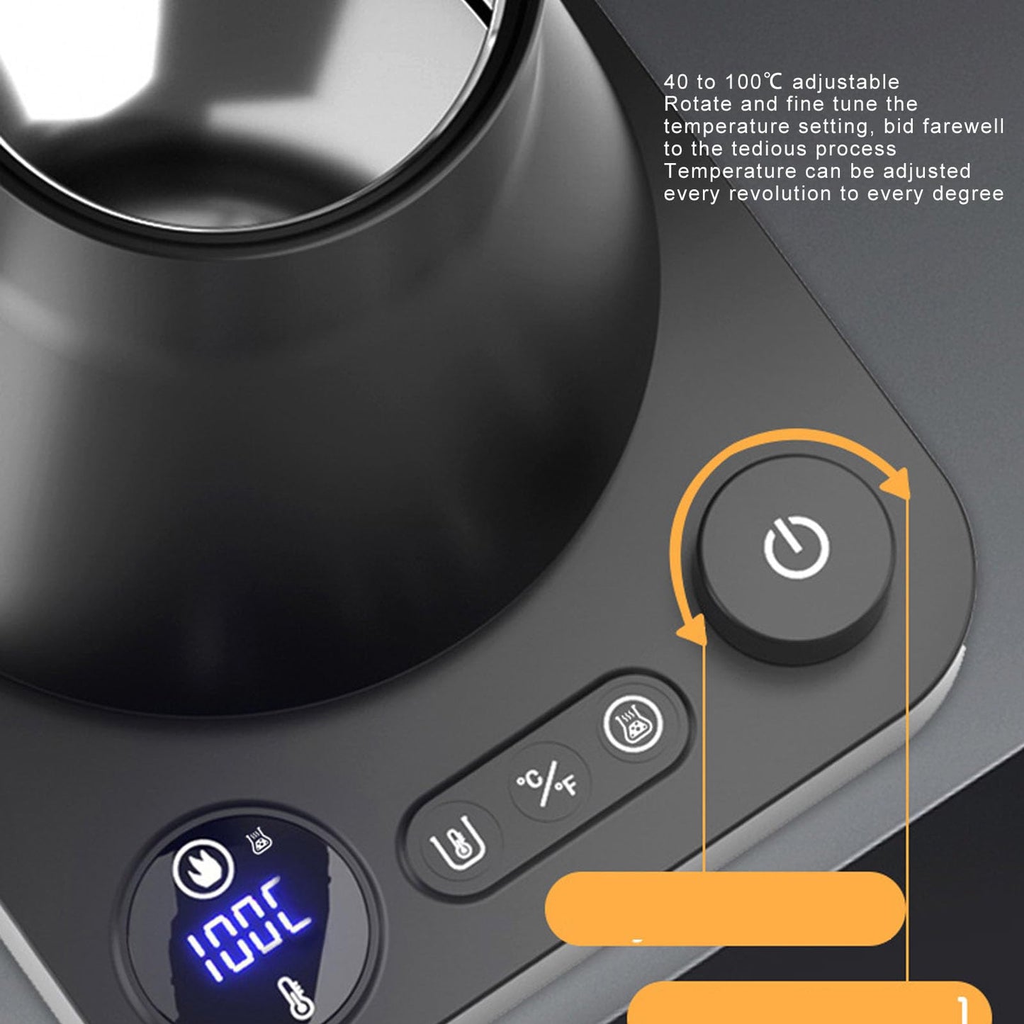 Hervidor Eléctrico con Cuello de Cisne, 1200 W, Acero Inoxidable 304, Hervidor de Agua con Control Preciso de Temperatura, Hervidor Eléctrico con Pantalla LCD y (Enchufe de EE.