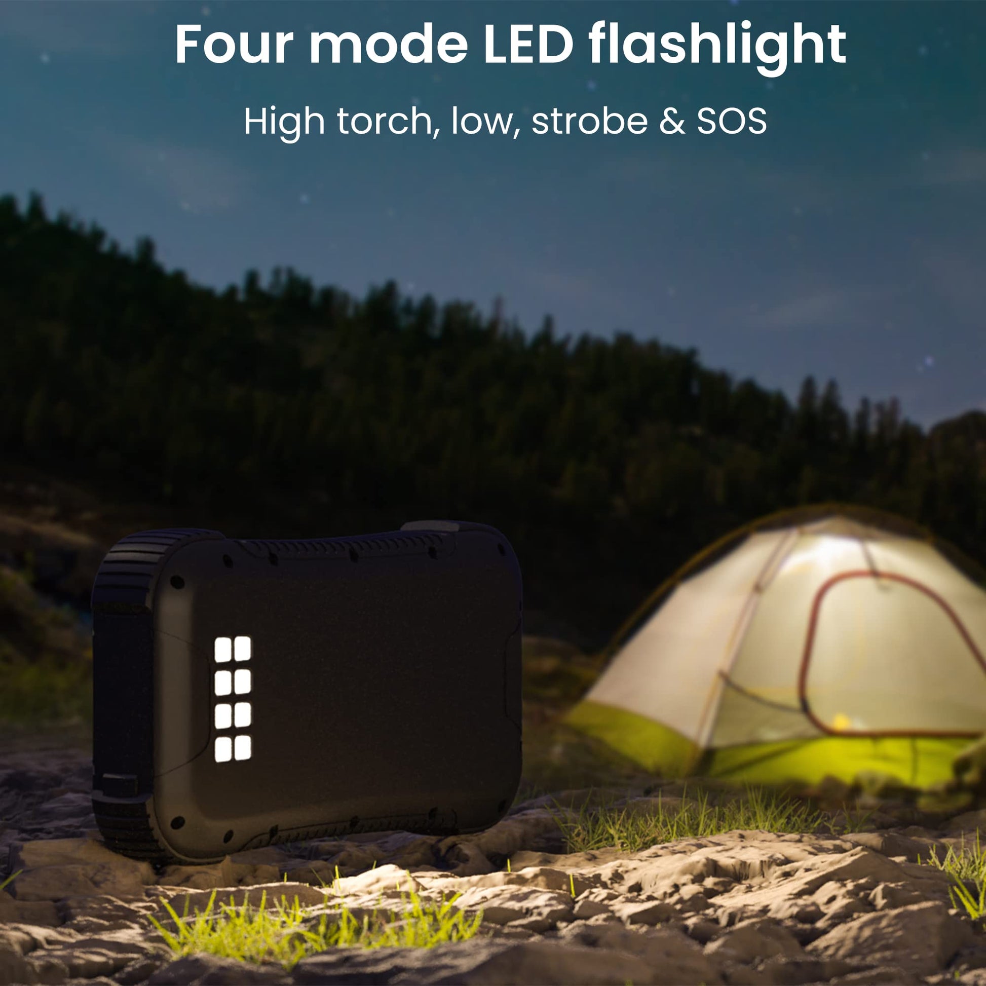 Banco de Energía Techsmarter Resistente e Impermeable 30000mah con Linterna para Acampar y al Aire Libre