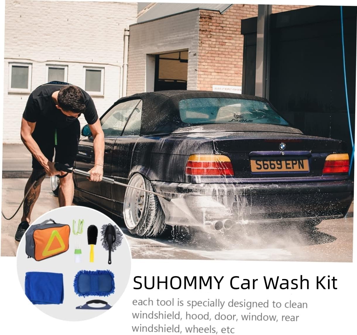 Kit Limpieza Coche SUHOMMY Auto 7 Piezas para Detailing Automóvil