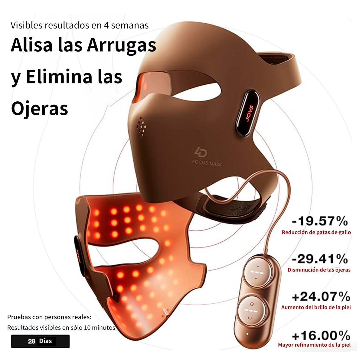 JOVS Máscara Láser Antiedad con Terapia de Luz Roja 4D