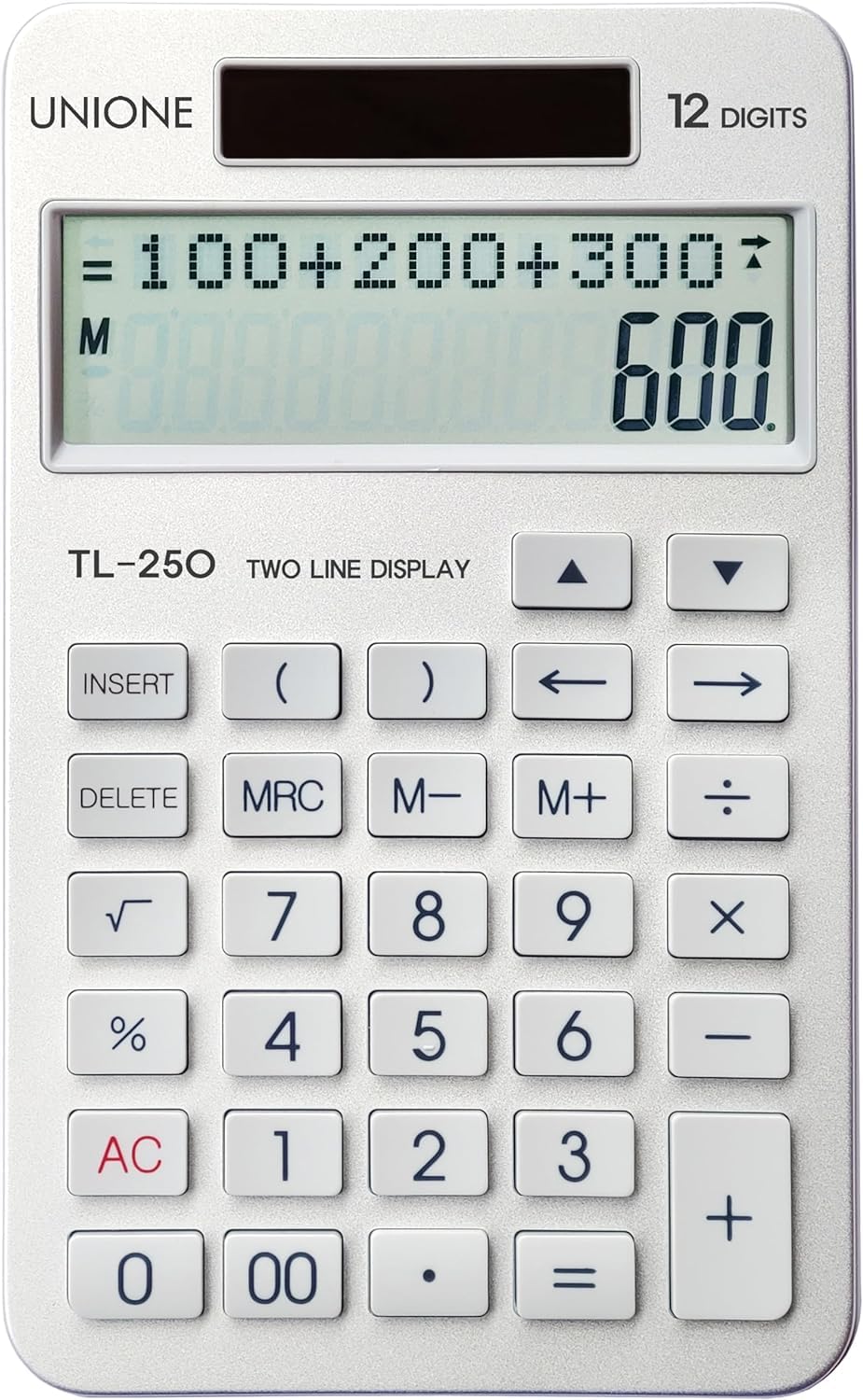 Calculadora de Computadora con Función Histórica y Pantalla LCD Grande Nueva Visualización de Dos Líneas Plata para Oficina y Hogar