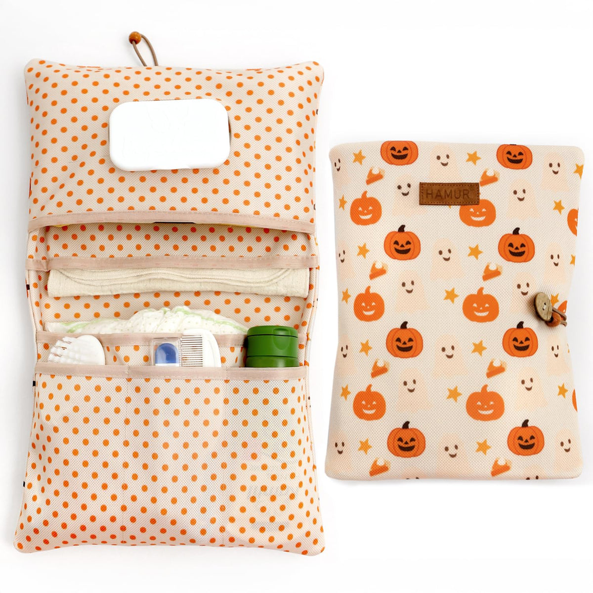 HAMUR Organizador de Bolsa de Pañales para Bebé – Amigable para Viajes, Compacto y Plegable | Bolsa de Carriola para Artículos Esenciales de Recién Nacido – Imprescindible para Niños y Niñas