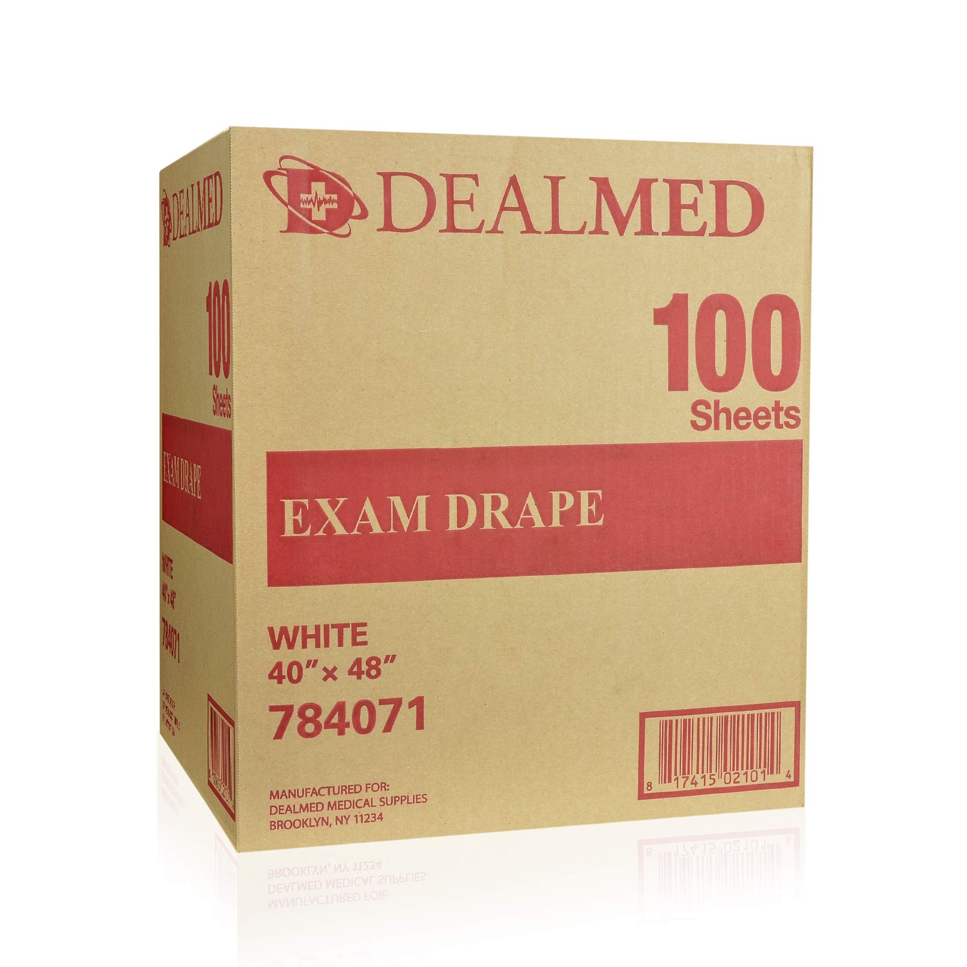 Dealmed - Sábanas drapeadas – 100 unidades de 2 capas, material blanco, perfectas para hospitales, instalaciones médicas y consultorios médicos, 40 x 48 pulgadas