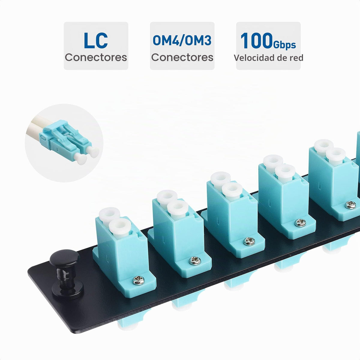 Panel de Conexión Multimodo Cable Matters Verde OM4 OM3 con Adaptadores Fibra Óptica LC UPC Compatible con LGX