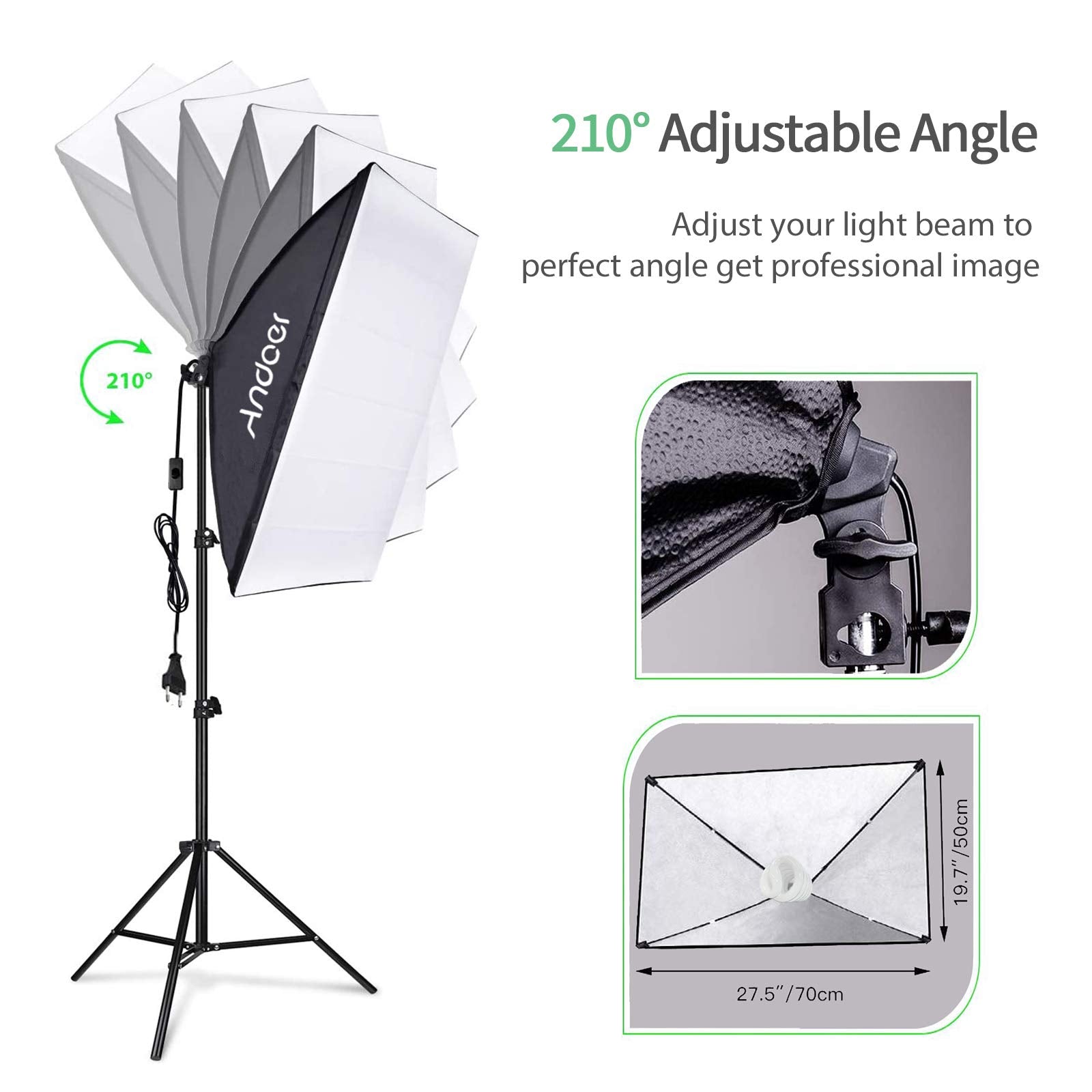 Photography Kit 1.8 * 2.7m Camara para Grabar Videos de Verde Blanco Negro 3pcs en Forma de Pez 1pc 60cm 5in1 Reflector de Fotografía 2pcs 33 Pulgadas Paraguas de Luz Blanca Suave fotografia