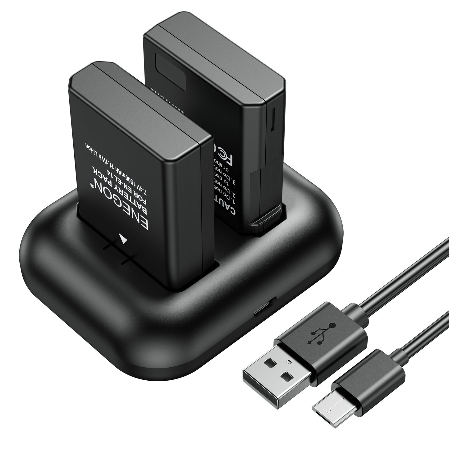 Batería Sostitutiva ENEGON EN-EL14/EL14a Dual USB para Nikon Negra