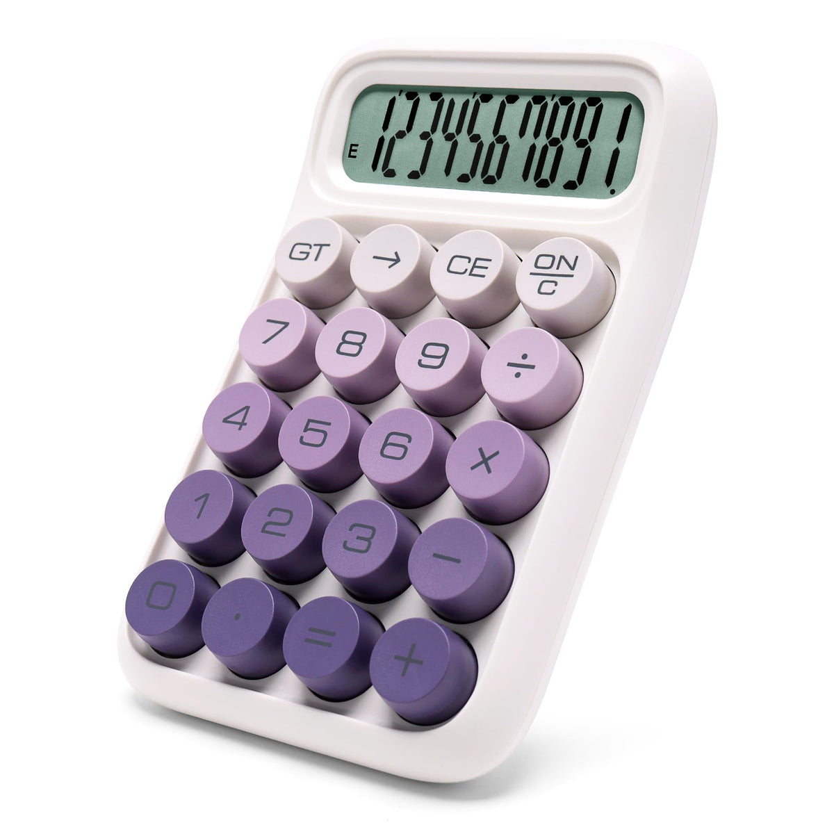 Calculadora Mecánica Exlliy Morada con Visualización LCD Grande y Botones Grandes