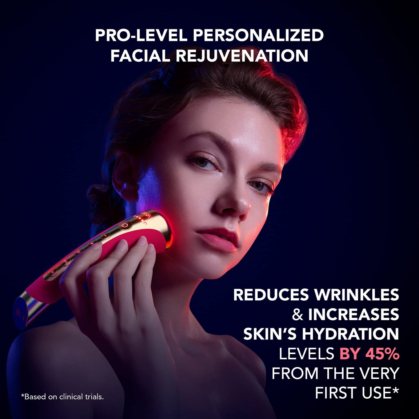 FAQ 102 - Radiofrecuencia facial - Masajeador facial reafirmante - Luz roja LED para el cuidado de la piel - Alta frecuencia para tonificación - Tratamiento antiarrugas - Pink Ruby