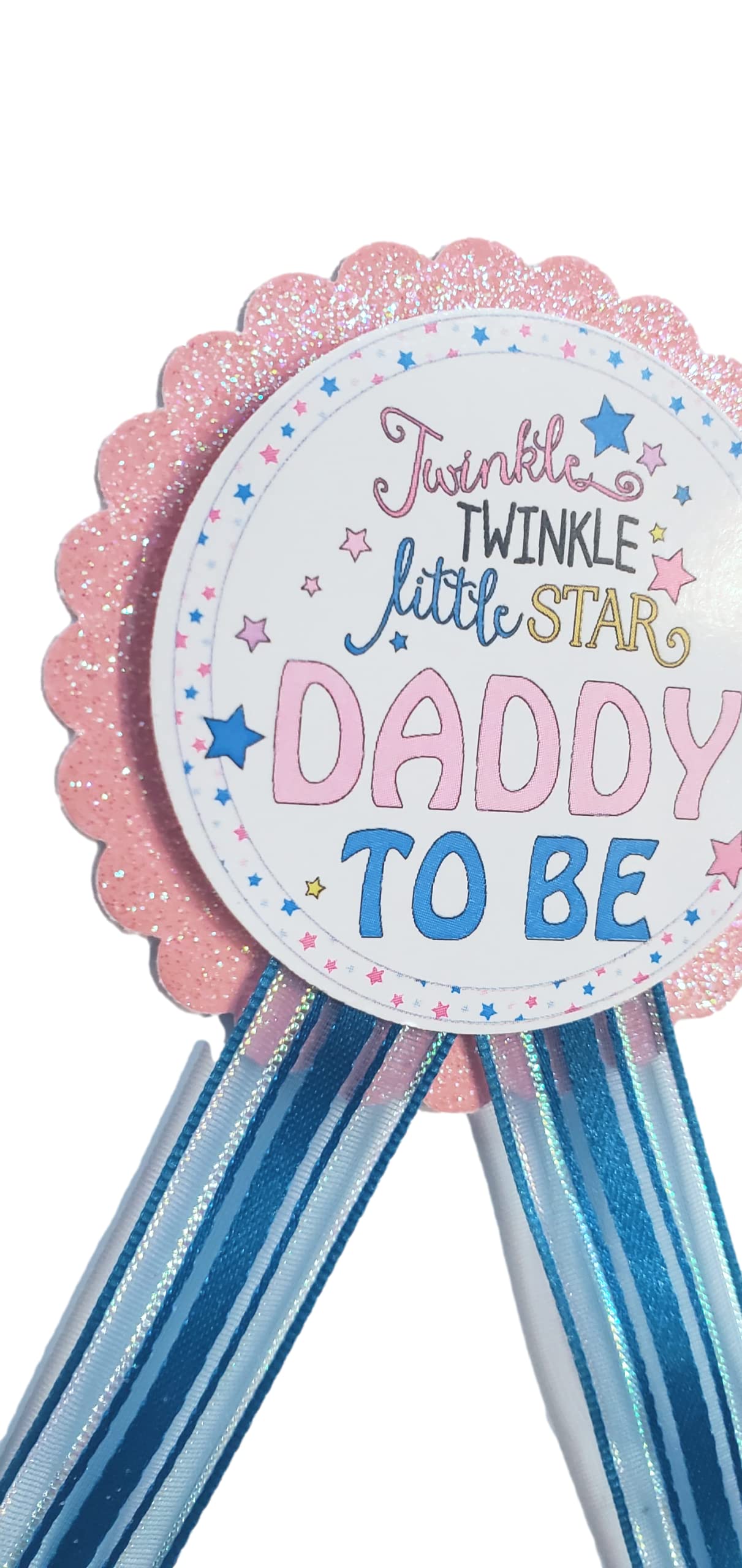 Twinkle Little Star Baby Shower Mommy Faja y papá to Be Pin Set de regalo rosa azul