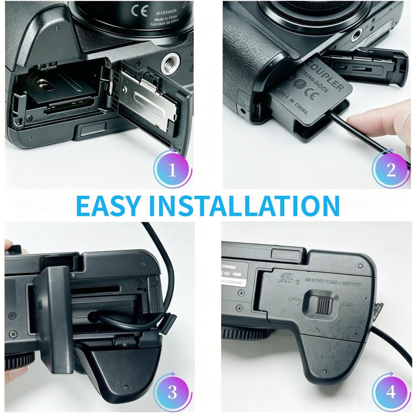 Kimaru DMW-DCC8 DC Coupler DMW-AC8 AC Power Adapter DMW-BLC12 Dummy Battery Kit para cámaras Lumix DMC-GH2 G5 G6 G7 G80 G81 G85 G5X GX8 FZ300 FZ1000 FZ2500 DC-G90 G95 G99.