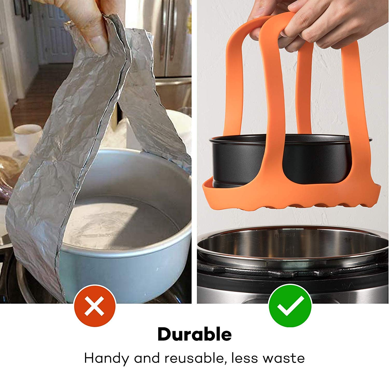 SiCheer - Eslinga de silicona compatible con olla instantánea de 3 cuartos, compatible con otras marcas de cocinas multifunción