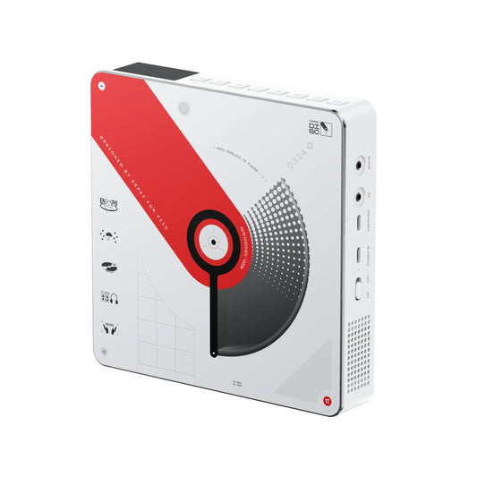 FIIO SNOWSKY Beatbox Reproductor de CD todo en uno, Boombox, altavoz Bluetooth estéreo de alta fidelidad con LDAC, extracción de CD USB, radio FM, entrada AUX, batería recargable y placas frontales