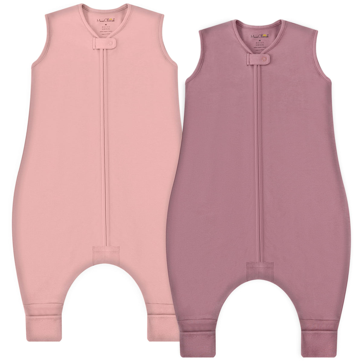 Saco de Dormir para Niños con Pies, Saco de Dormir de Algodón Orgánico de 0.5 TOG con Patas, Manta Portátil para Bebés para Caminantes con Cremallera de 2 Vías, Saco de Dormir para Niñas y Niños
