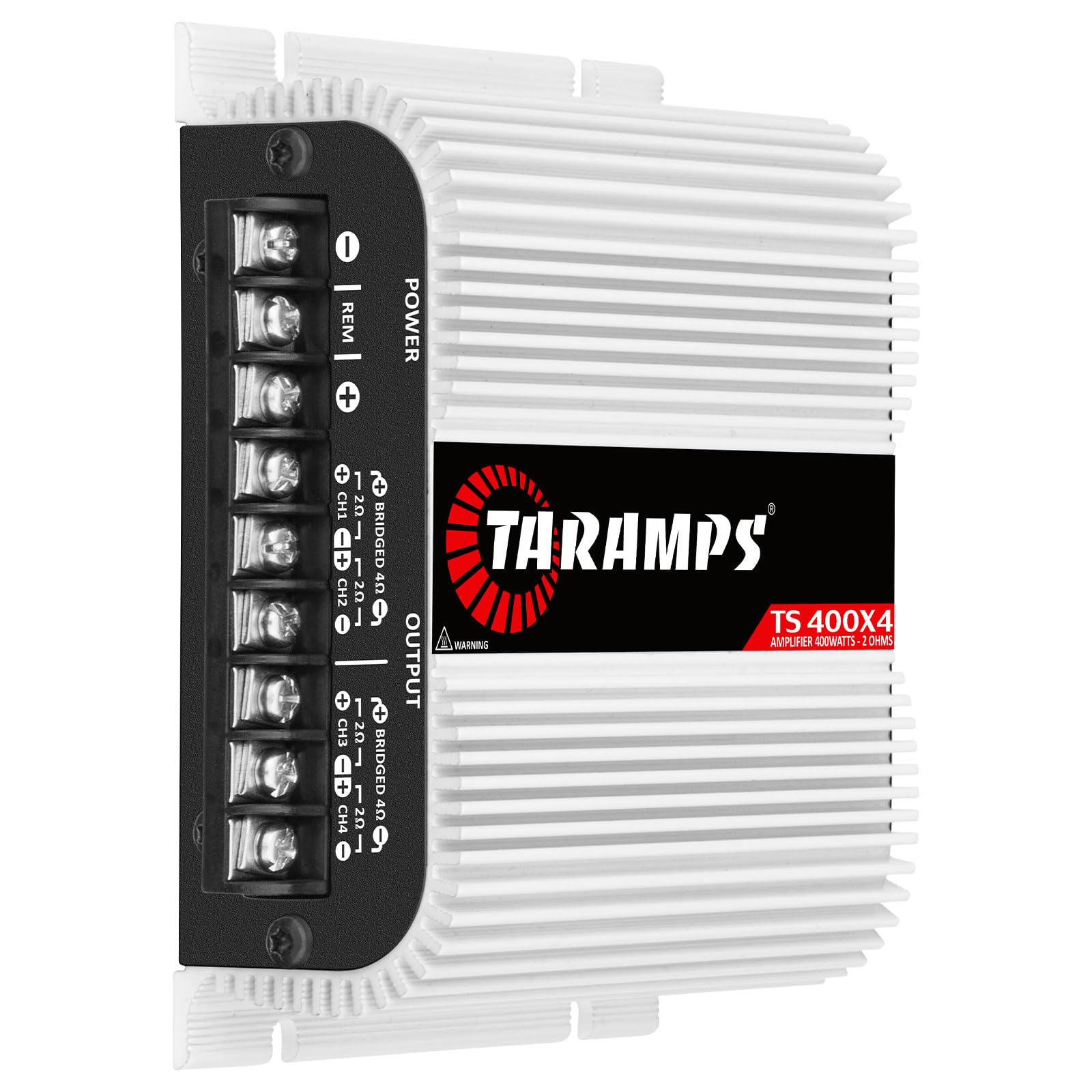 Amplificador de Audio para Coche Taramps TS 400x4 Negro con Entrada Automática de Alto Nivel 400 Vatios RMS 4 Canales Clase D Multicanal