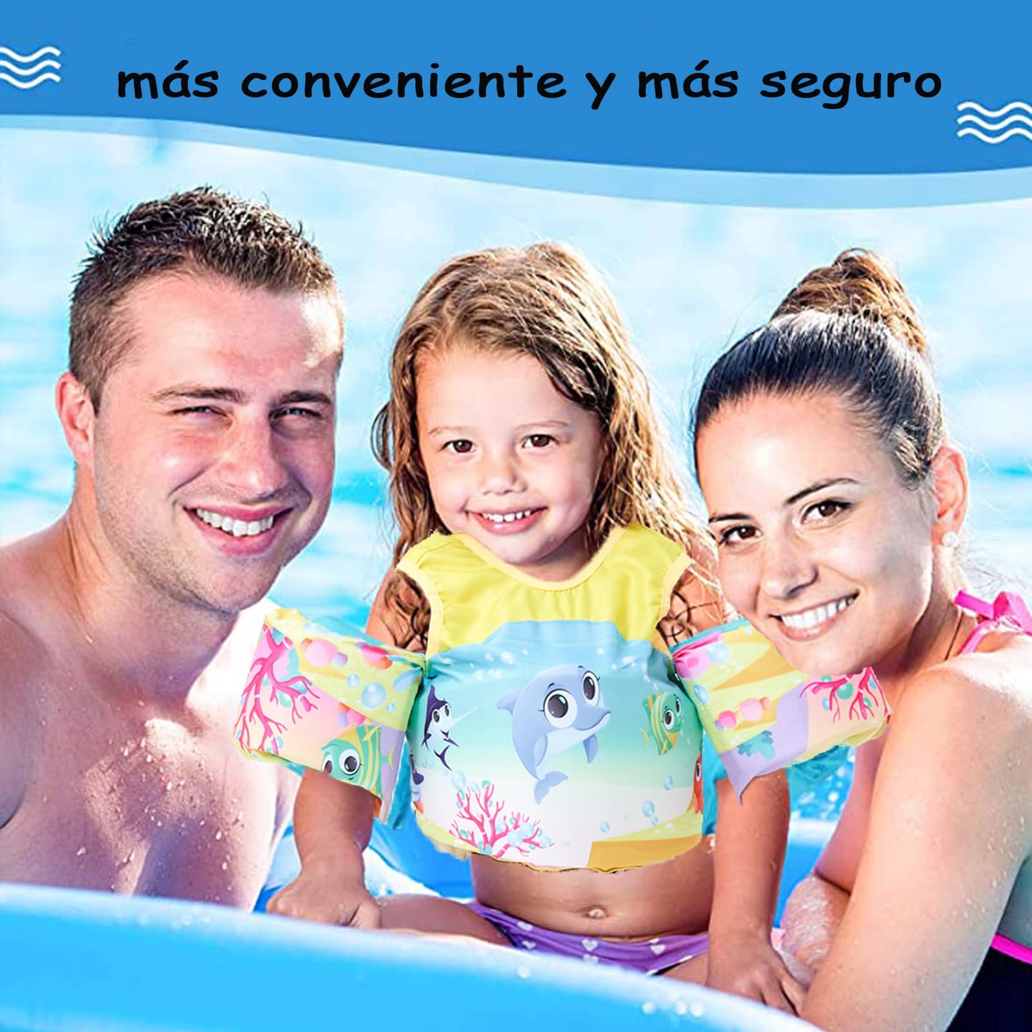 Chaleco Salvavidas VVYY8985 Niño Ajustable para Piscina, Parque Acuático y Playa