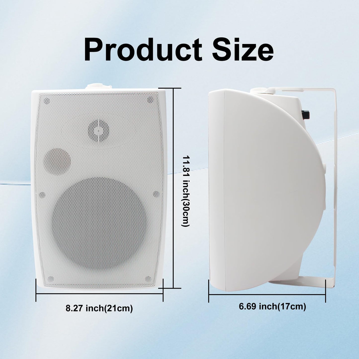 Herdio - Altavoces Bluetooth para Exteriores, de 6.5 Pulgadas, 800 W, con Cable, Impermeables, con Amplificador Multifuncional, Altavoces de Montaje en Pared, para Patio, hogar, Piscina, terraza,