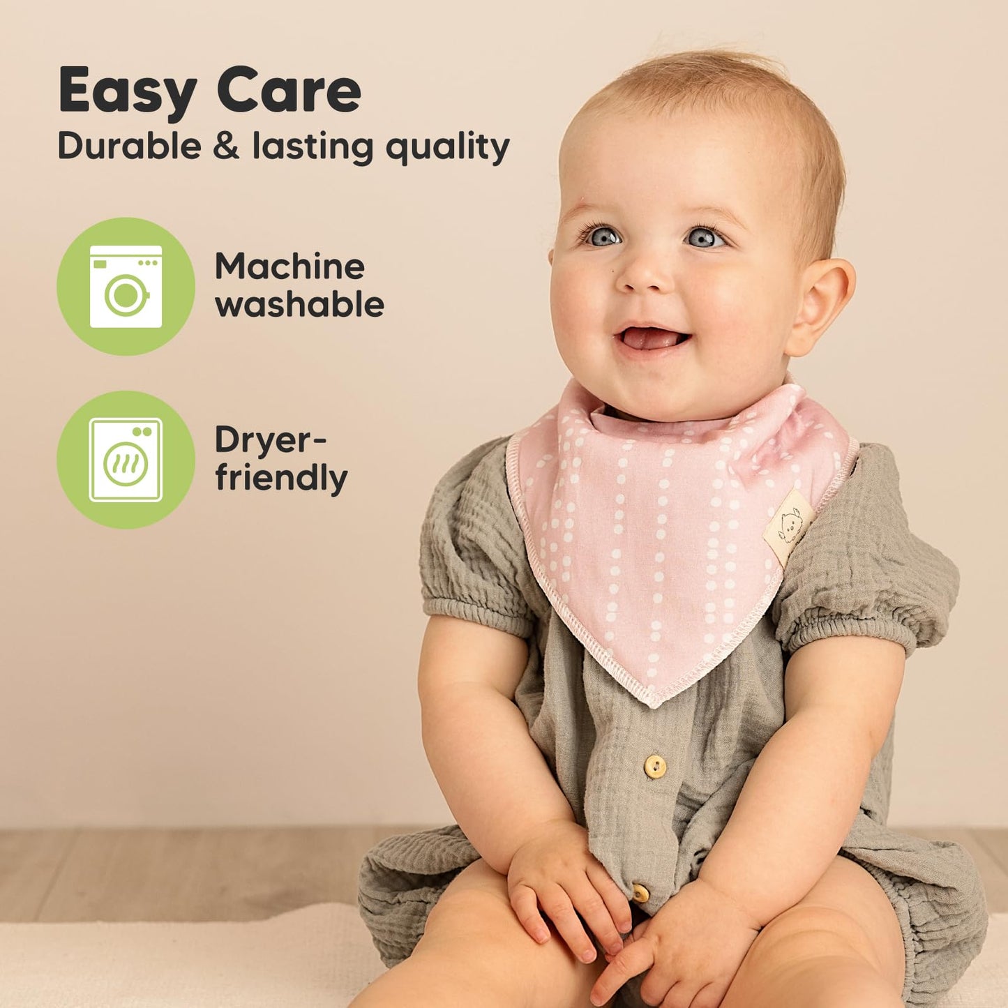 Paquete de 8 baberos orgánicos para niñas – Baberos triangulares súper absorbentes para bebés babeos y dentición, 100% algodón extra suave para recién nacido, bebé de 0 a 36 meses (dulce encanto)