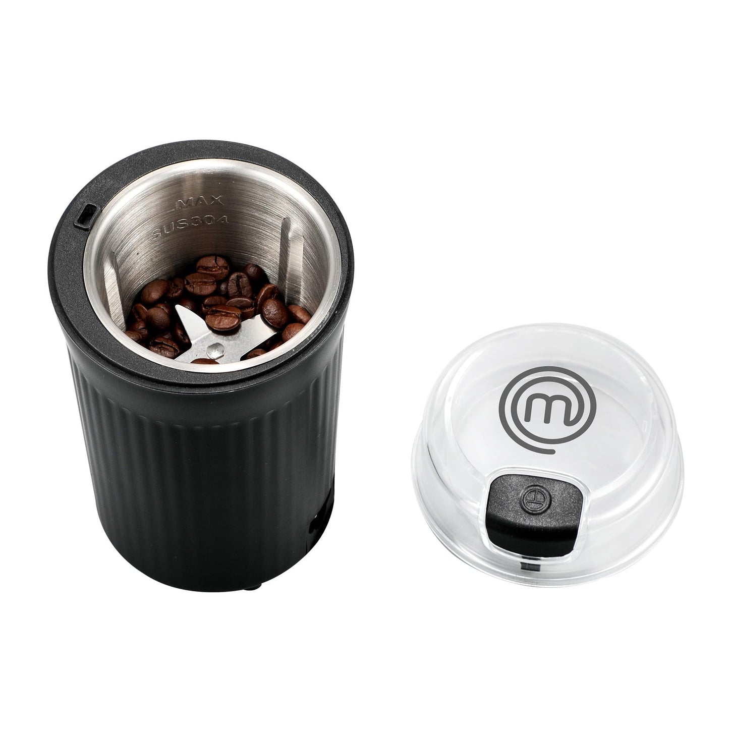 Hukën x MasterChef | Molino Eléctrico de Café y Especias | Negro Matte | Molido Preciso | Aspas de Acero Inoxidable | Capacidad 60 g | Potencia Duradera